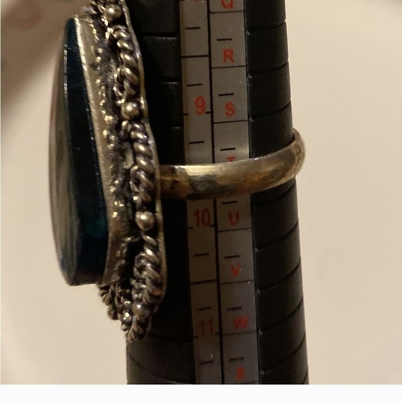 Victorian Blue and Silver Filigree Ring - Picture 4 of 4